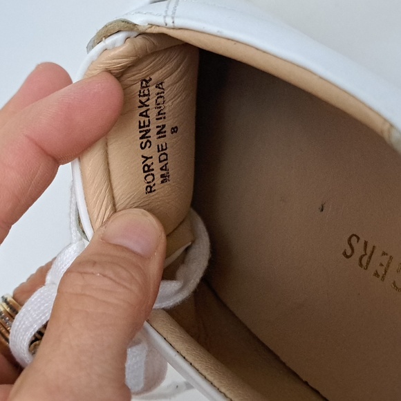 Elegant White and Silver Women's Sneakers - Picture 8 of 15